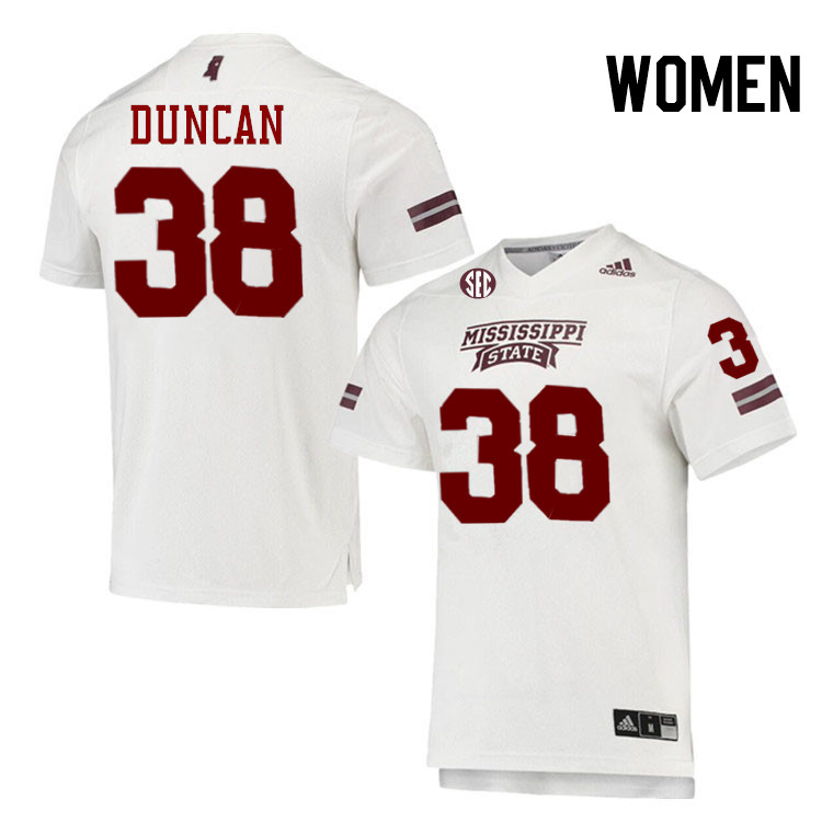 Women #38 Ashtanyrein Duncan Mississippi State Bulldogs College Football Jerseys Stitched-White